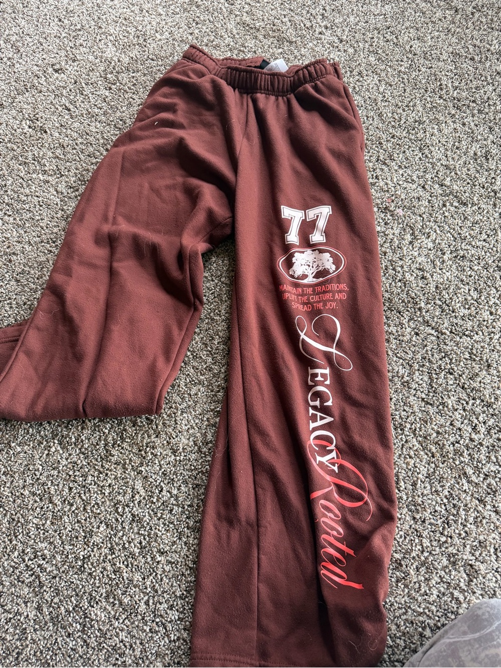Maroon 'Legacy Rocketed' Graphic Sweatpants